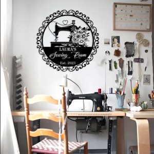Sewing Metal Wall Art Sewing Room Decor Personalized Sewing Metal Sign