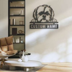 Shih Tzu Metal Wall Art Dog Lover Personalized Metal Sign 1