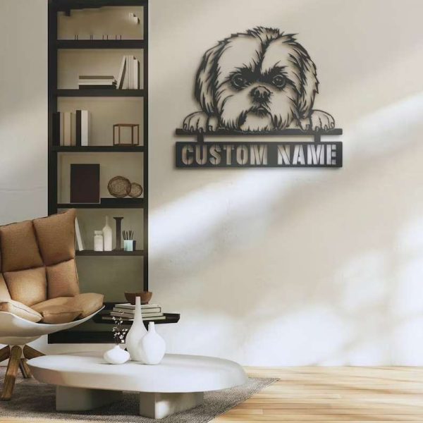 Shih Tzu Metal Wall Art Dog Lover Personalized Metal Sign