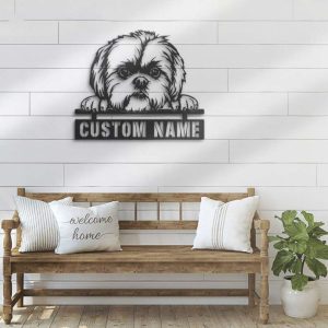 Shih Tzu Metal Wall Art Dog Lover Personalized Metal Sign 2