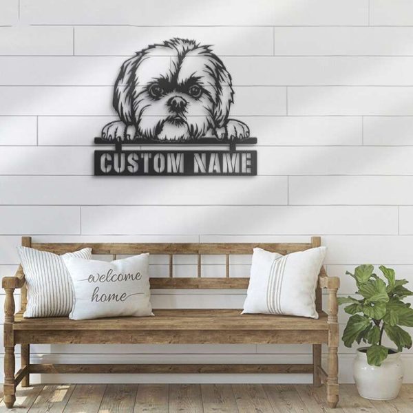 Shih Tzu Metal Wall Art Dog Lover Personalized Metal Sign