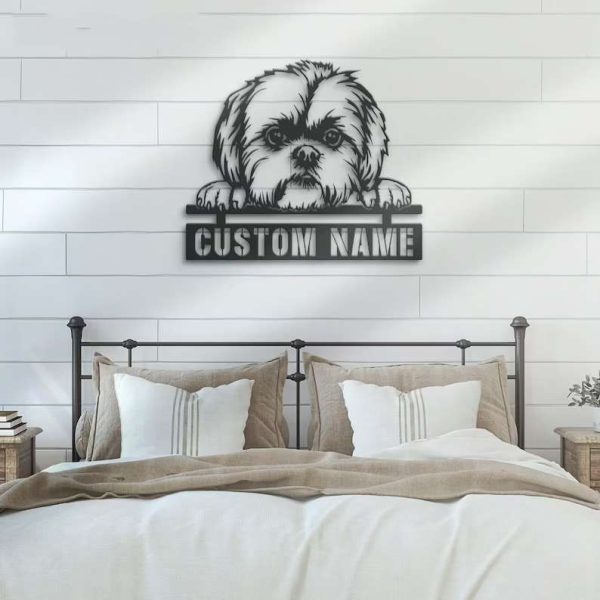 Shih Tzu Metal Wall Art Dog Lover Personalized Metal Sign