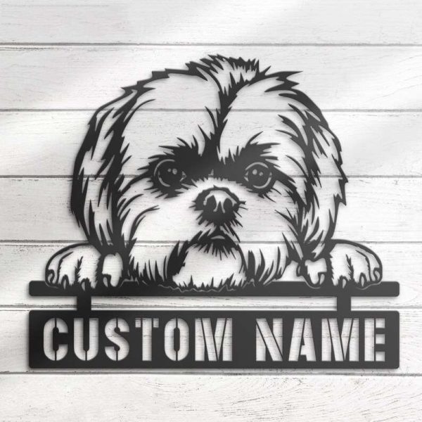 Shih Tzu Metal Wall Art Dog Lover Personalized Metal Sign