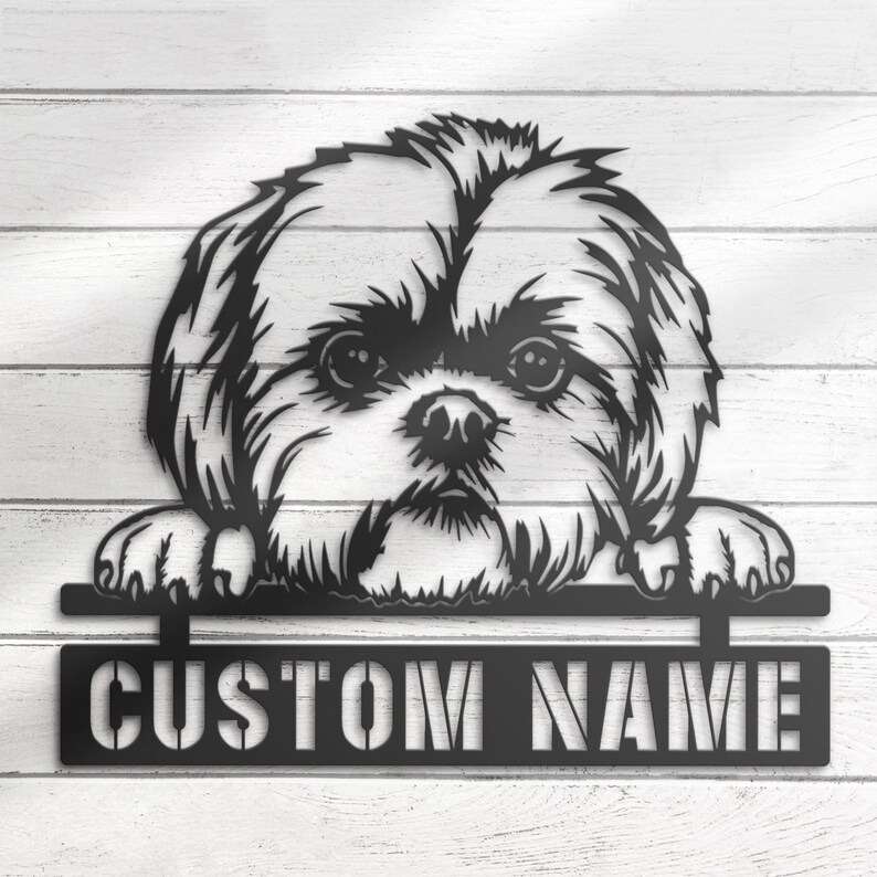 Shih Tzu Metal Wall Art Dog Lover Personalized Metal Sign