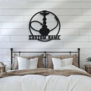 Shisha Hookah Smoke Name Sign Wall Art Smoking Personalized Metal Sign 3