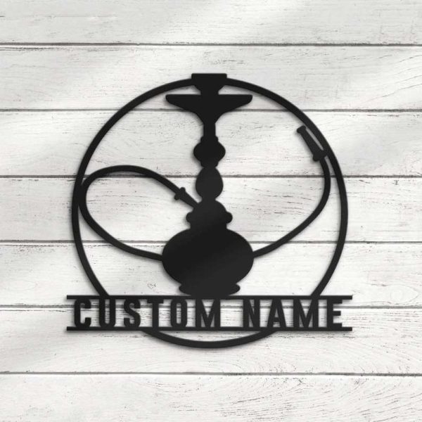 Shisha Hookah Smoke Name Sign Wall Art Smoking Personalized Metal Sign