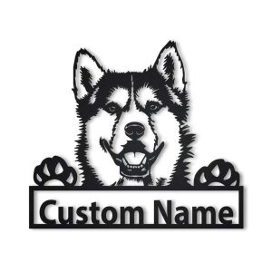 Siberian Husky Dog Metal Wall Art Dog Lover Personalized Metal Sign