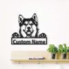 Siberian Husky Dog Metal Wall Art Dog Lover Personalized Metal Sign 2