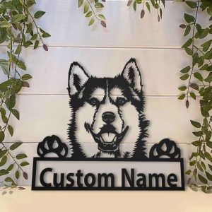 Siberian Husky Dog Metal Wall Art Dog Lover Personalized Metal Sign 3