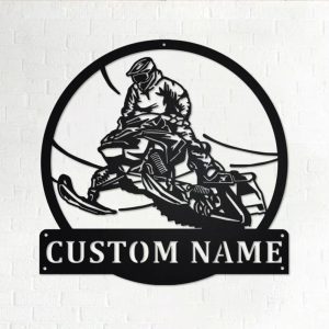 Snowmobile Jump Sign Personalized Snowmobile Metal Sign