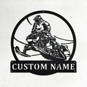 Snowmobile Jump Sign Personalized Snowmobile Metal Sign 1 1