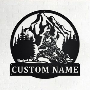 Snowmobile Jump Sign Personalized Snowmobile Metal Sign 1