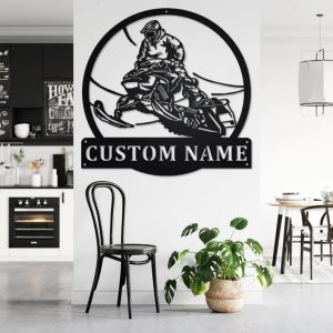 Snowmobile Jump Sign Personalized Snowmobile Metal Sign 2 1