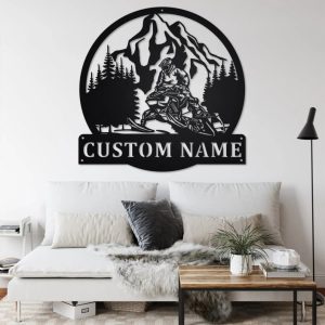 Snowmobile Jump Sign Personalized Snowmobile Metal Sign 2