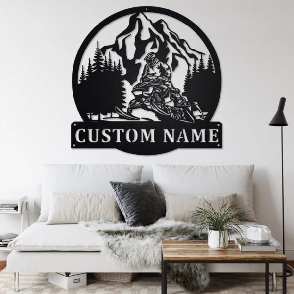 Snowmobile Jump Sign Personalized Snowmobile Metal Sign