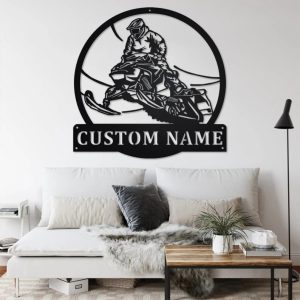 Snowmobile Jump Sign Personalized Snowmobile Metal Sign 3 1