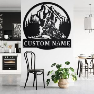 Snowmobile Jump Sign Personalized Snowmobile Metal Sign