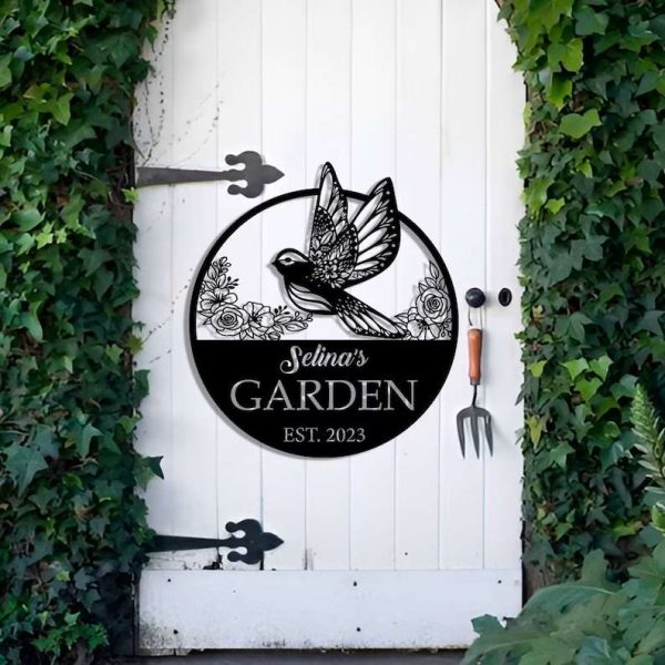 Spring Bird Sign Garden Decor Bird Personalized Metal Sign