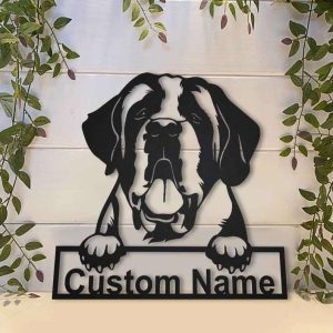 St Bernard Dog Metal Wall Art Dog Lover Personalized Metal Sign