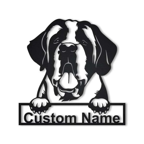 St Bernard Dog Metal Wall Art Dog Lover Personalized Metal Sign