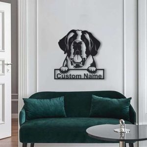 St Bernard Dog Metal Wall Art Dog Lover Personalized Metal Sign 3