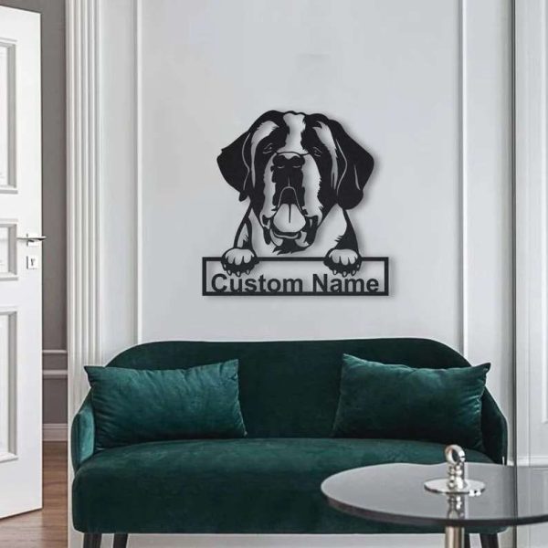 St Bernard Dog Metal Wall Art Dog Lover Personalized Metal Sign