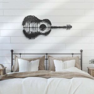 Sunset Guitar Player Guitarist Music Room Metal Sign 3