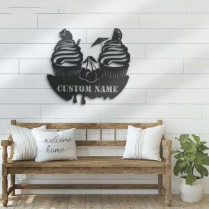 Sweet Ice Cream Cone Wall Art Cream Lover Personalized Metal Sign 2