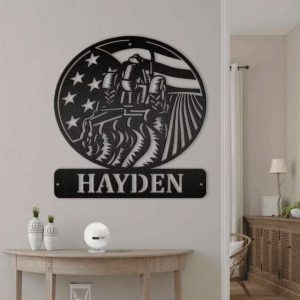 Tractor Sign Farmhouse Tractor Personalized Metal Sign 1