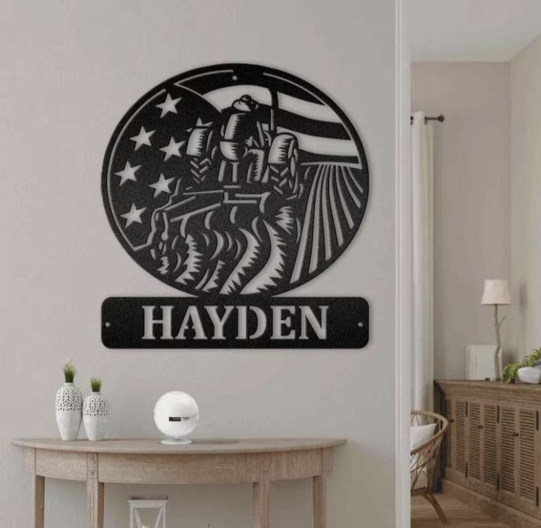 Custom Tractor Metal Sign for Farmhouse Decor