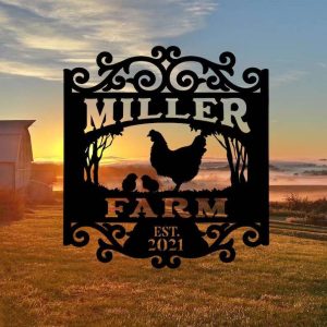 Vintage Chicken Coop Farm Metal Sign Farmhouse Decor Custom Farm Sign 1