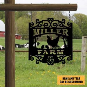 Vintage Chicken Coop Farm Metal Sign Farmhouse Decor Custom Farm Sign 2