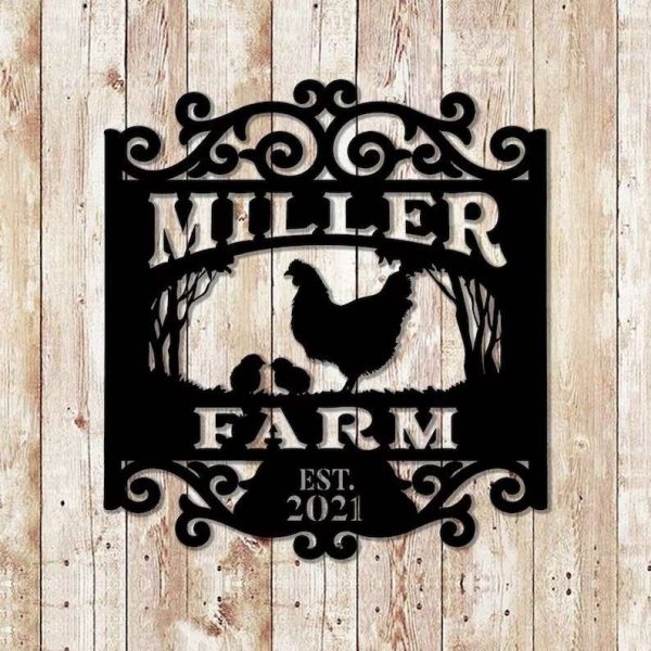 Vintage Chicken Coop Farm Metal Sign Farmhouse Decor Custom Farm Sign