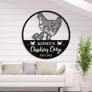 Vintage Chicken Coop Sign Chicken Hen House Farmhouse Personalized Farm Metal Sign 4