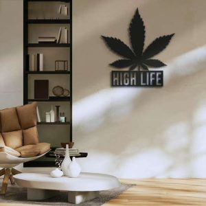 Weed Cannabis Marijuana Name Bar Sign Wall Art Personalized Metal Sign Smoker Gift 1