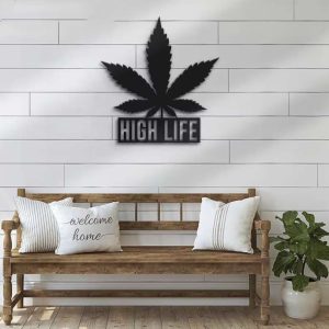 Weed Cannabis Marijuana Name Bar Sign Wall Art Personalized Metal Sign Smoker Gift