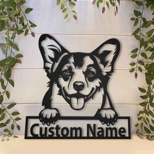 Welsh Corgi Dog Metal Wall Art Dog Lover Personalized Metal Sign 3