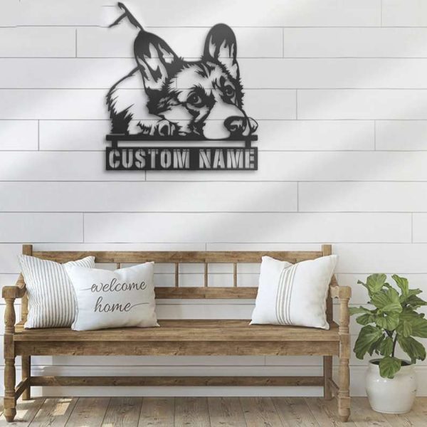 Welsh Corgi Metal Wall Art Dog Lover Personalized Metal Sign