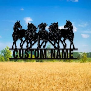 Wild Horse Sign Horse Ranch Farmhouse Farm Personalized Metal Horse Sign 1