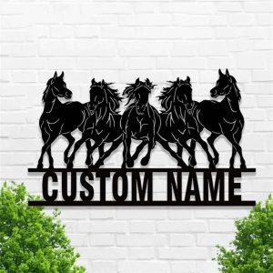 Wild Horse Sign Horse Ranch Farmhouse Farm Personalized Metal Horse Sign 2