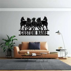 Wild Horse Sign Horse Ranch Farmhouse Farm Personalized Metal Horse Sign 5