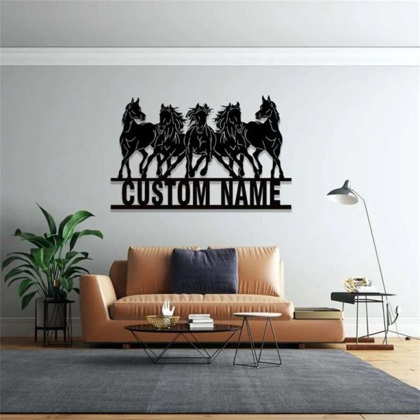 Wild Horse Sign Horse Ranch Farmhouse Farm Personalized Metal Horse Sign
