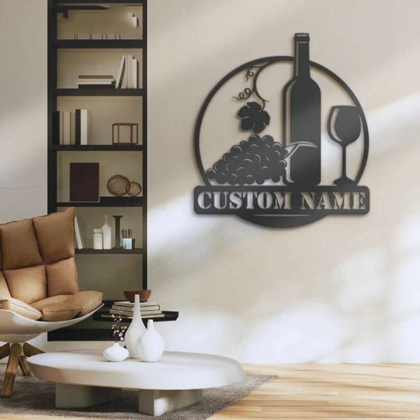 Wine Bar Alcohol Wine Bar Name Sign Personalized Metal Sign