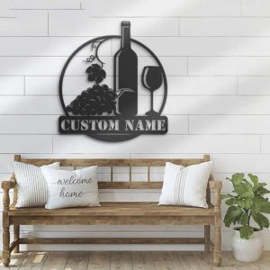 Wine Bar Alcohol Drinking Name Sign Personalized Metal Sign 2 1