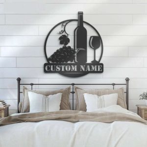 Wine Bar Alcohol Drinking Name Sign Personalized Metal Sign 3 1