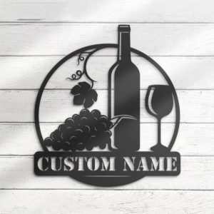 Wine Bar Alcohol Drinking Name Sign Personalized Metal Sign 4 1