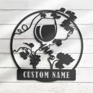 Wine Bar Alcohol Drinking Name Sign Personalized Metal Sign 4
