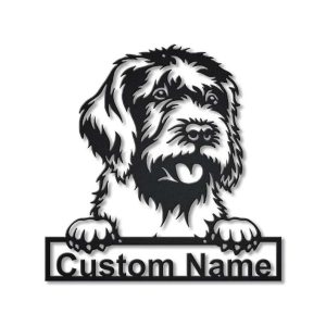 Wirehaired Pointing Griffon Dog Metal Wall Art Dog Lover Personalized Metal Sign 1