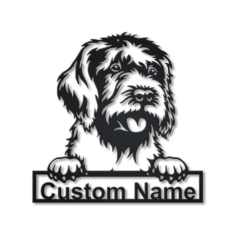 Wirehaired Pointing Griffon Dog Metal Wall Art Dog Lover Personalized Metal Sign