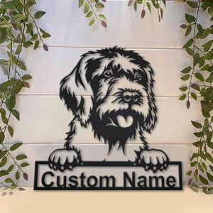 Wirehaired Pointing Griffon Dog Metal Wall Art Dog Lover Personalized Metal Sign 2